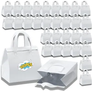 100 Pcs Insulated Take Away Bags, Disposable Lunch Bags For Food Takeaways, Coffee, Milk Tea, Seafood, Pizza, For Restaurants And Grocery Shops 9.5 x 6 x 10 In (white)