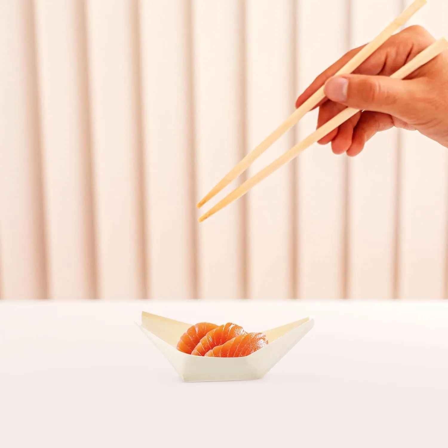 100pcs Disposable Wood Boat,Wooden Sushi Boat,Food Boats Dish,Serving Tray Sushi Tray,Food Container Wood Bowl Cake Tool,Sushi Serving Trays for Parties and Events,3inch