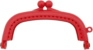 10PCS 8.5CM Arc Resin Plastic Purse Frame with Hole Kiss Clasp for Women Bags Handbags DIY Crochet Bag Making Accessories(10PCS red)