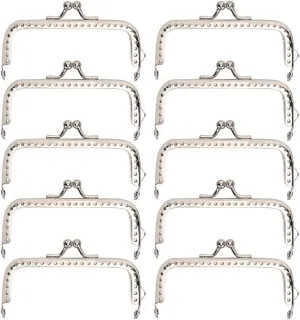 10pcs 8.5cm Purse Frame Kiss Clasp Lock Iron Bag DIY Frame, Handbag Frame Purse Frame Square Metal Frame Clasp Lock Clip for Coin Purse, Handle Bag Sewing Craft