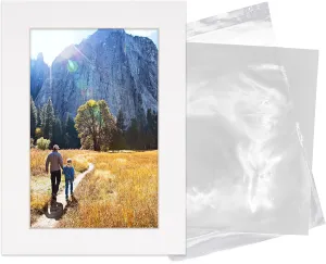 11x14 Mat for 12x16 Frame - Precut Mat Board Acid-Free Show Kit with Backing Board, and Clear Bags White 11x14 Photo Matte Made to Fit a 12x16 Picture Frame Matboard for Framing, Pack of 1 Mat