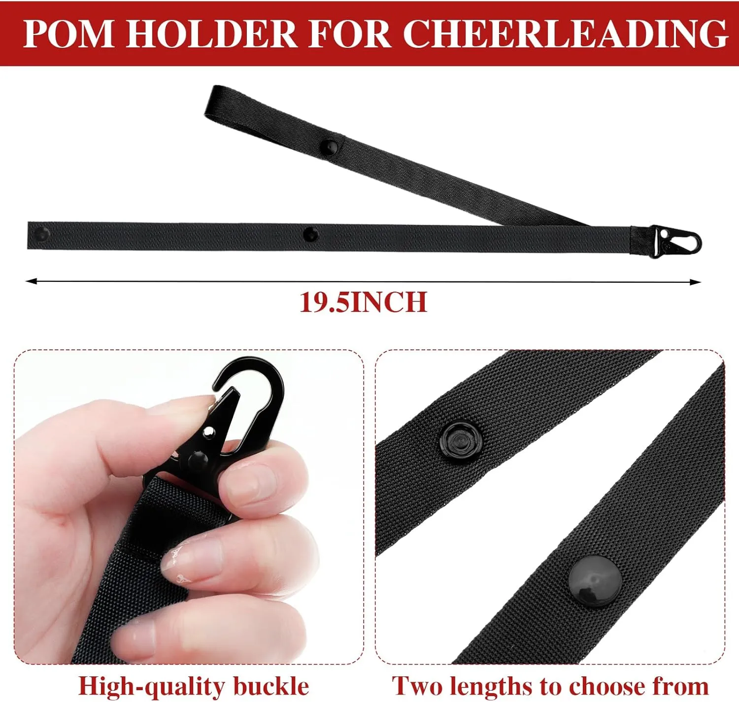 12 Pcs Personalized Pom Poms Holder for Cheerleading Accessories for Cheerleader Adjustable Backpack Straps Holder Cheerleader Cheerleading Gifts for Girls, No pom Poms