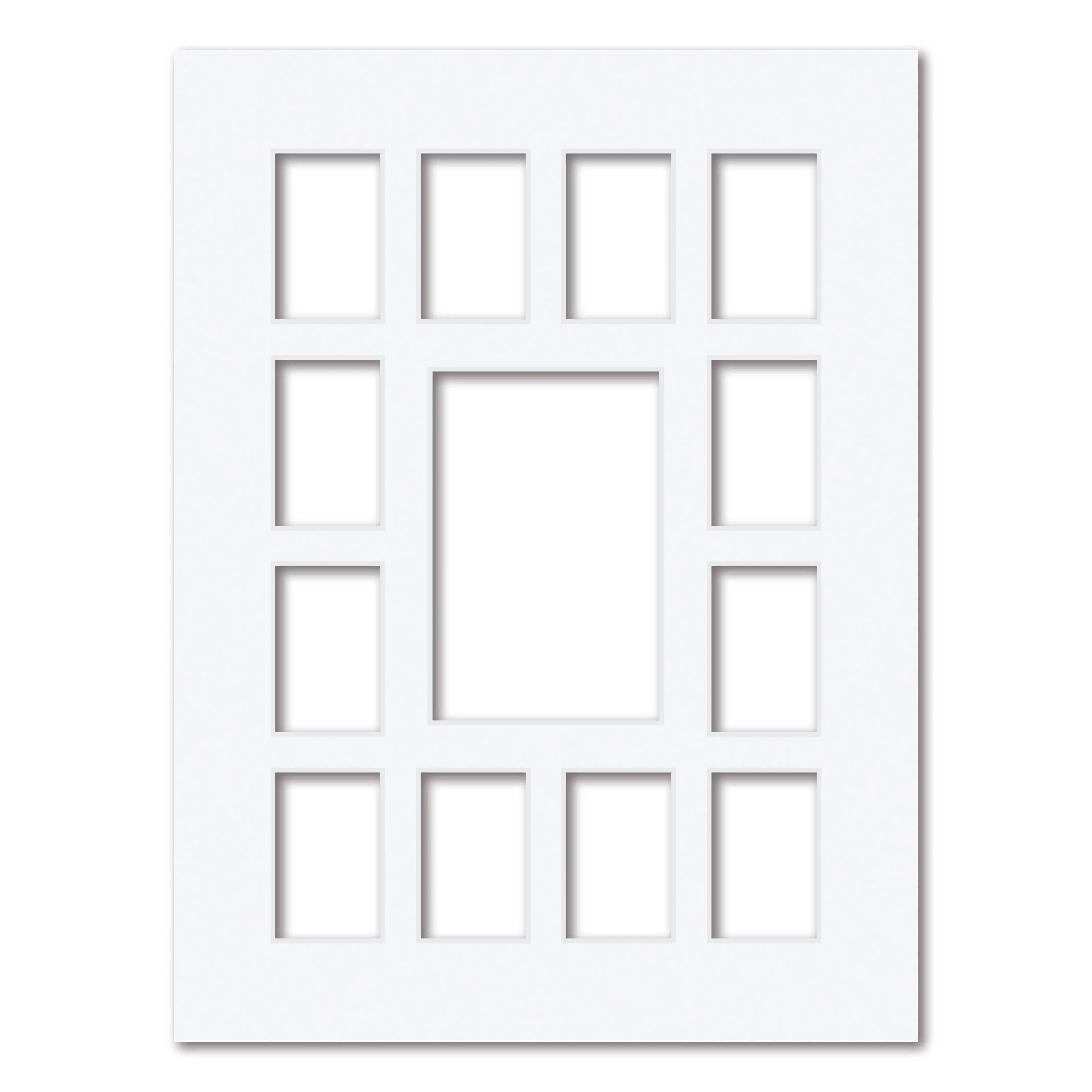 13 Window (2x3 & 4x6in) Collage Photo Mat Board