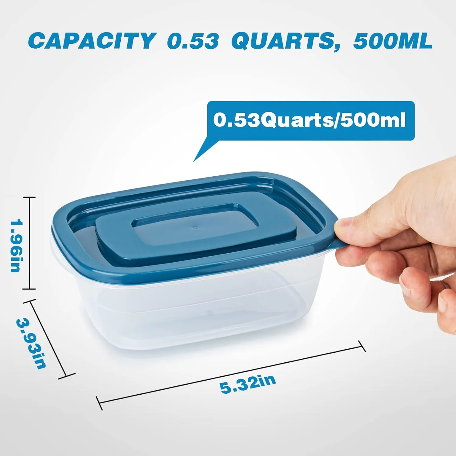 15PCS Rectangle Plastic Portion Box Sets with Lids.Food Storage Box,Container Sets,Food Storage,Food Containers,Plastic Container,use for School,0.53 Quarts Per Box,Age over 3 Years Old
