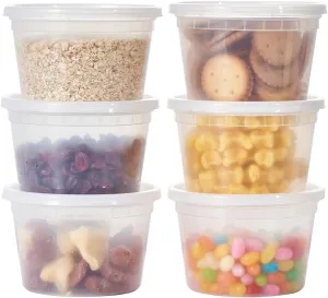 16 oz. Plastic Deli Containers With Lids, 48 Sets - Leakproof, Stackable, BPA Free, Microwavable, Freezer Safe (Formerly FULING)