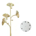 175 CM Freestanding Leaf Shape Metal Coat Rack with Stable Marble Base Clothes Hanger Stand with 5 Hooks Coat Racks for Hats Scarves Handbags Gold