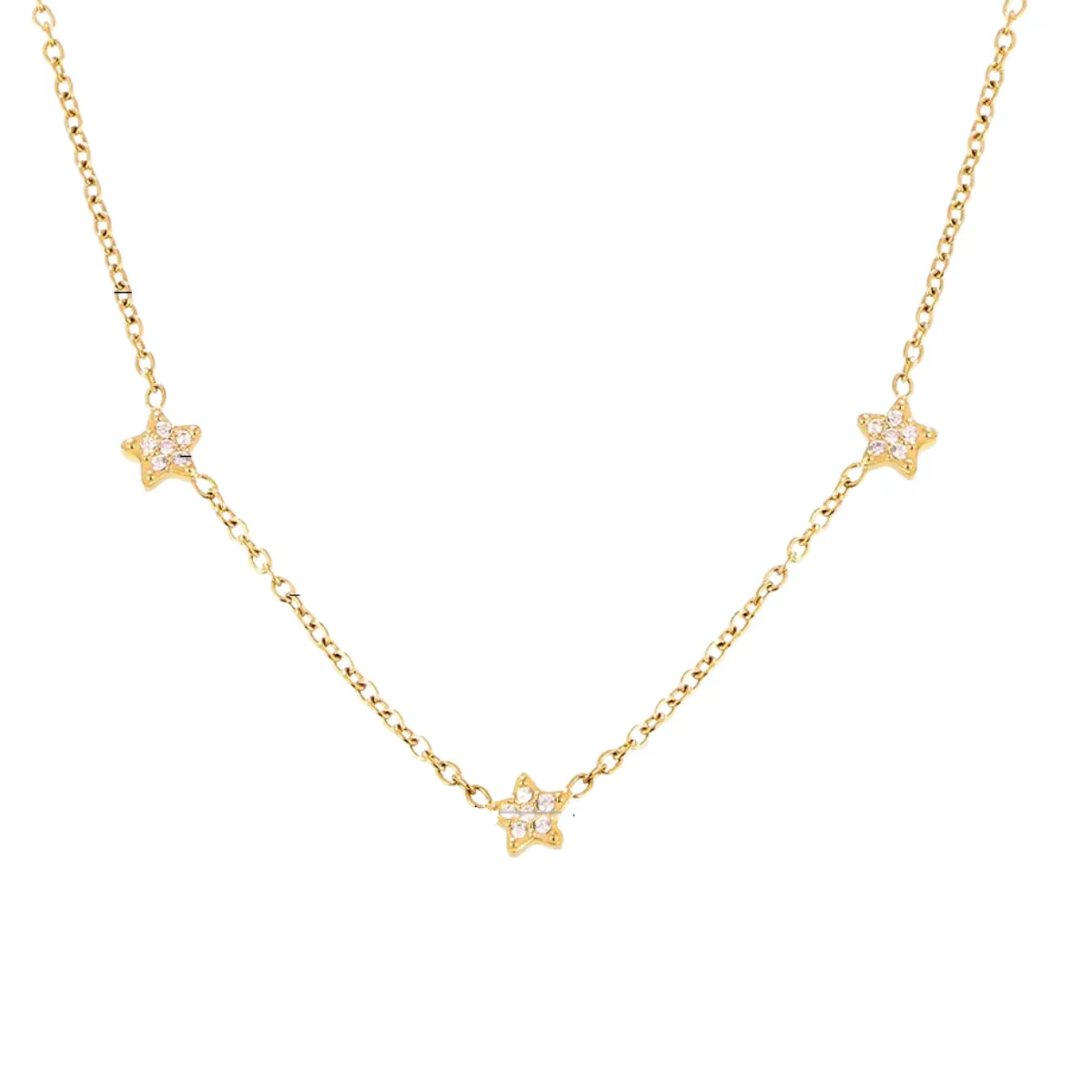 18KT Gold Plated Elegant Snake Chain and Floral Choker Stainless Steel Waterproof Necklace Set, Sylvie