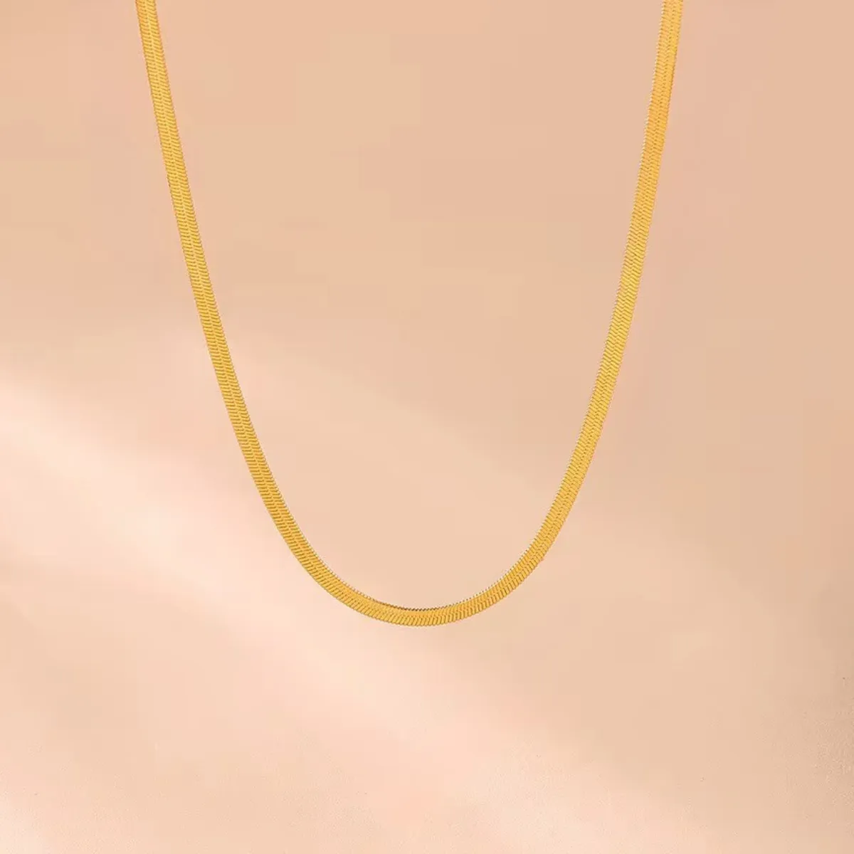 18KT Gold Plated Elegant Snake Chain and Floral Choker Stainless Steel Waterproof Necklace Set, Sylvie