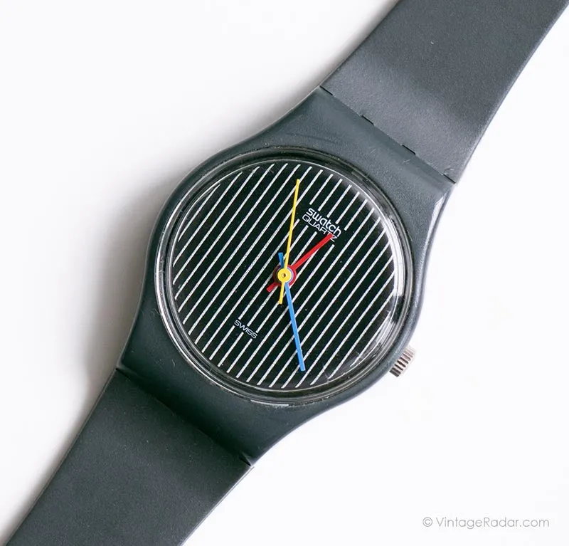 1984 Swatch Lady LA100 MISS CHANEL - MISS PINSTRIPE Watch Vintage
