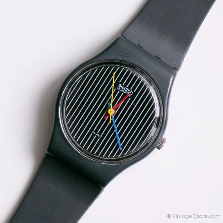 1984 Swatch Lady LA100 MISS CHANEL - MISS PINSTRIPE Watch Vintage