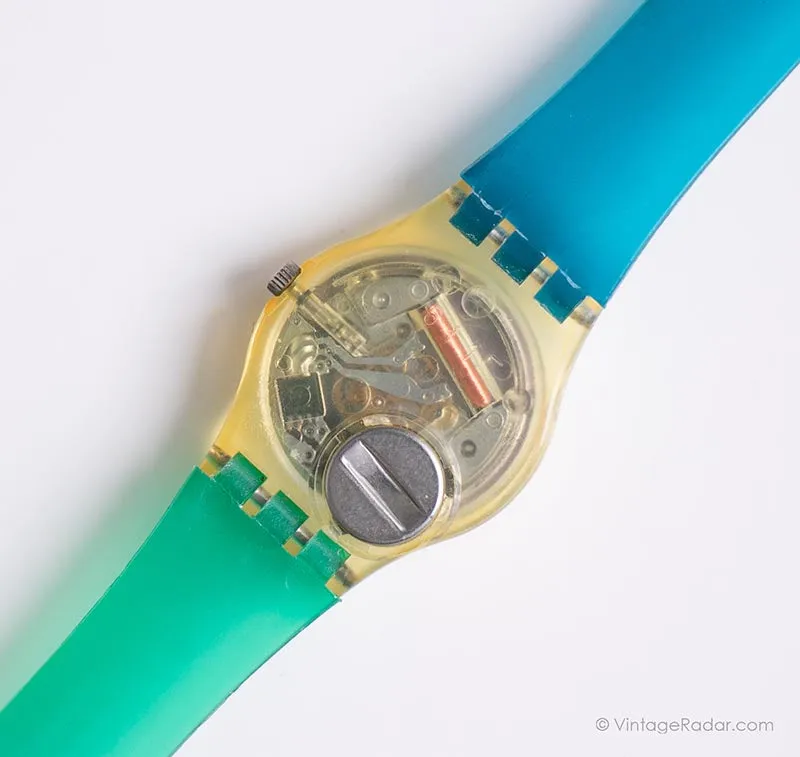 1986 Swatch Lady LK101 BLACK CORAL Watch | RARE 80s Swiss Swatch Lady