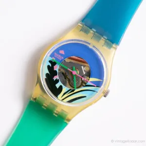1986 Swatch Lady LK101 BLACK CORAL Watch | RARE 80s Swiss Swatch Lady