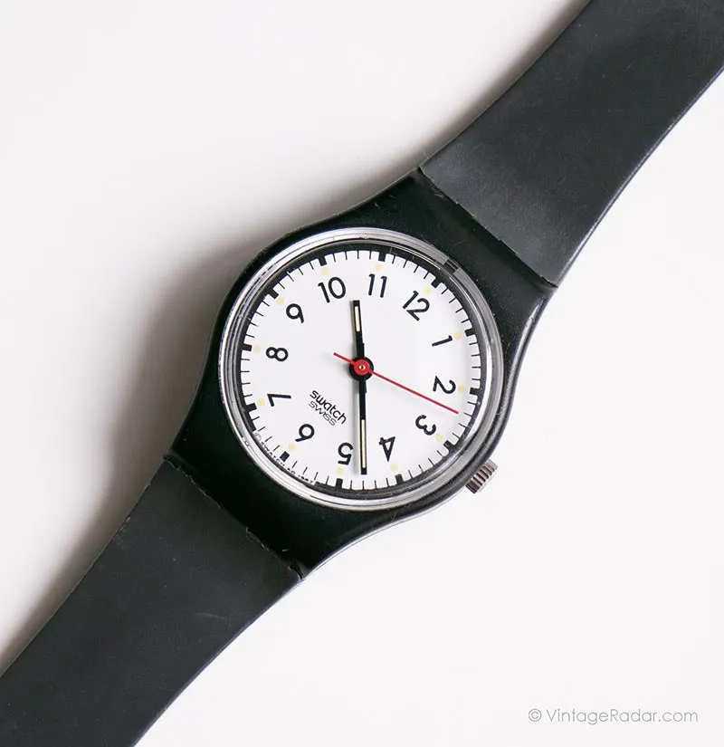1987 Swatch Lady LB116 CLASSIC TWO Watch | Black 80s Lady Swatch Vintage