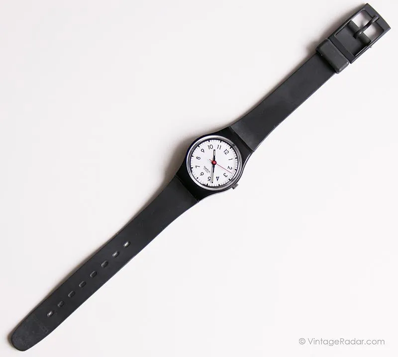 1987 Swatch Lady LB116 CLASSIC TWO Watch | Black 80s Lady Swatch Vintage