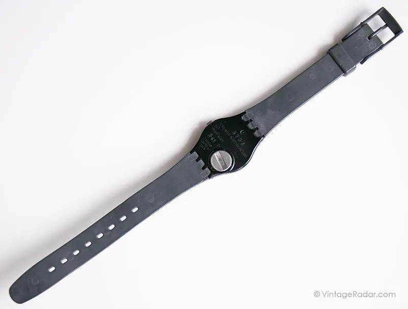 1987 Swatch Lady LB116 CLASSIC TWO Watch | Black 80s Lady Swatch Vintage