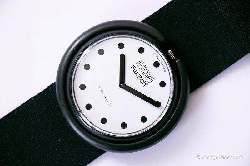 1987 Swatch Pop PWBB001 JET BLACK Watch | RARE Collectible 80s Pop Swatch