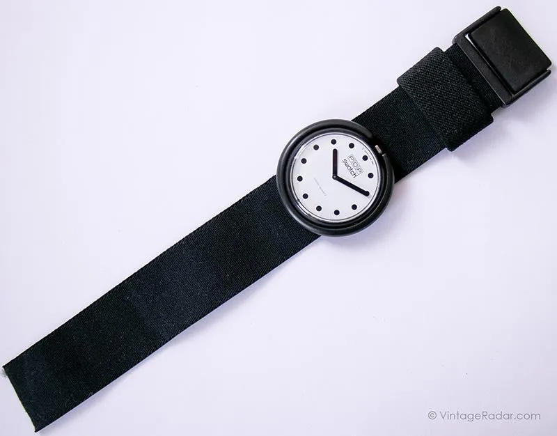 1987 Swatch Pop PWBB001 JET BLACK Watch | RARE Collectible 80s Pop Swatch