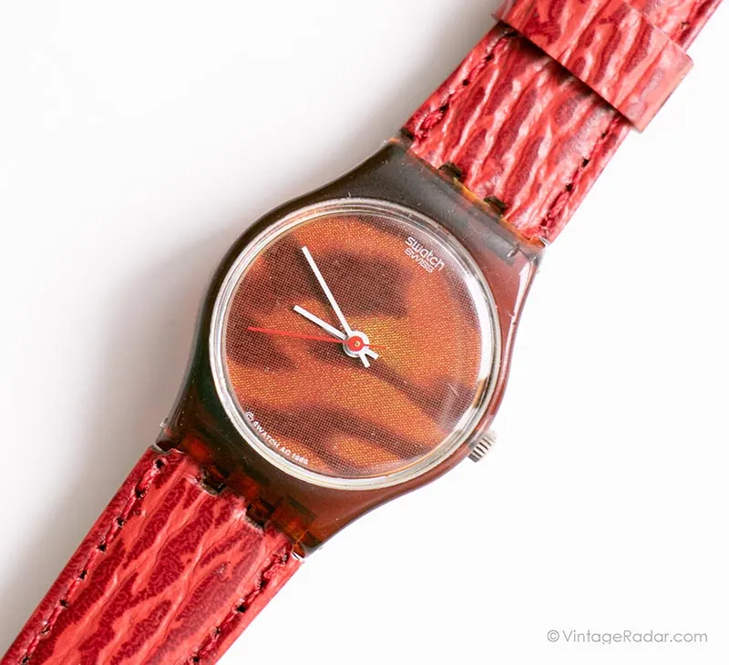 1988 Swatch Lady LF102 BEAUCHAMPS PLACE Watch | Animal Print Swatch Lady