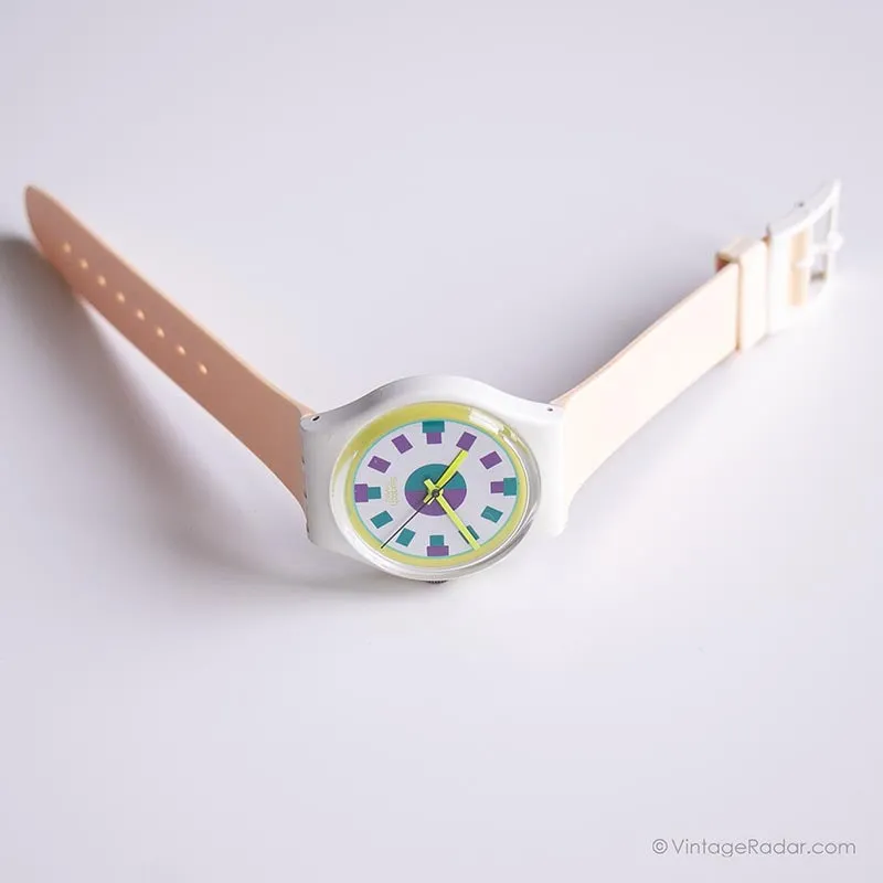 1989 Swatch GW113 ALPINE Watch | Vintage White Swatch Mint Condition