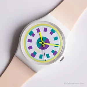 1989 Swatch GW113 ALPINE Watch | Vintage White Swatch Mint Condition