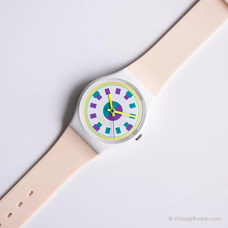 1989 Swatch GW113 ALPINE Watch | Vintage White Swatch Mint Condition