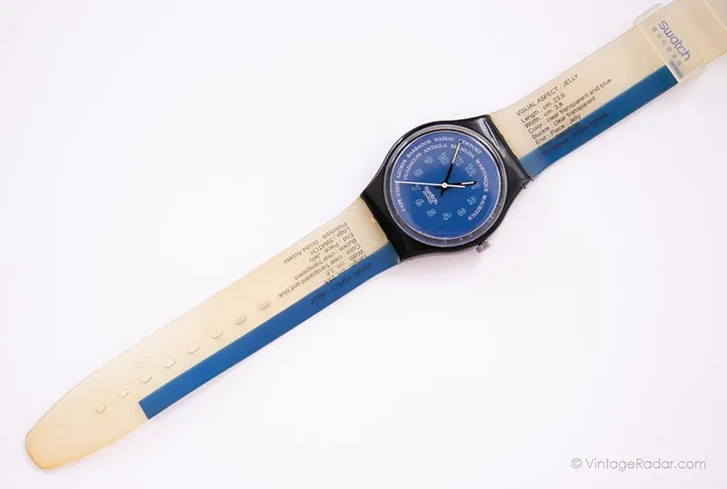 1990 Swatch GB131 TENDER TOO Watch |  Blue 90s Swatch Gent Watch