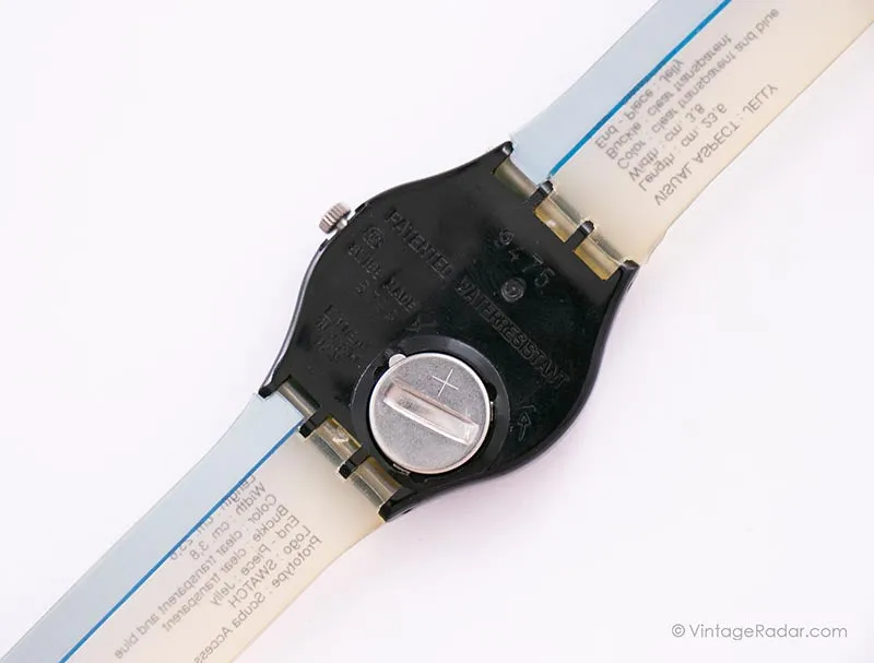 1990 Swatch GB131 TENDER TOO Watch |  Blue 90s Swatch Gent Watch