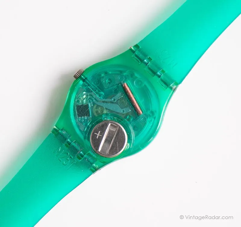 1990 Swatch Lady LL107 SATURNIAC Watch | RARE Green Skeleton Swatch Lady