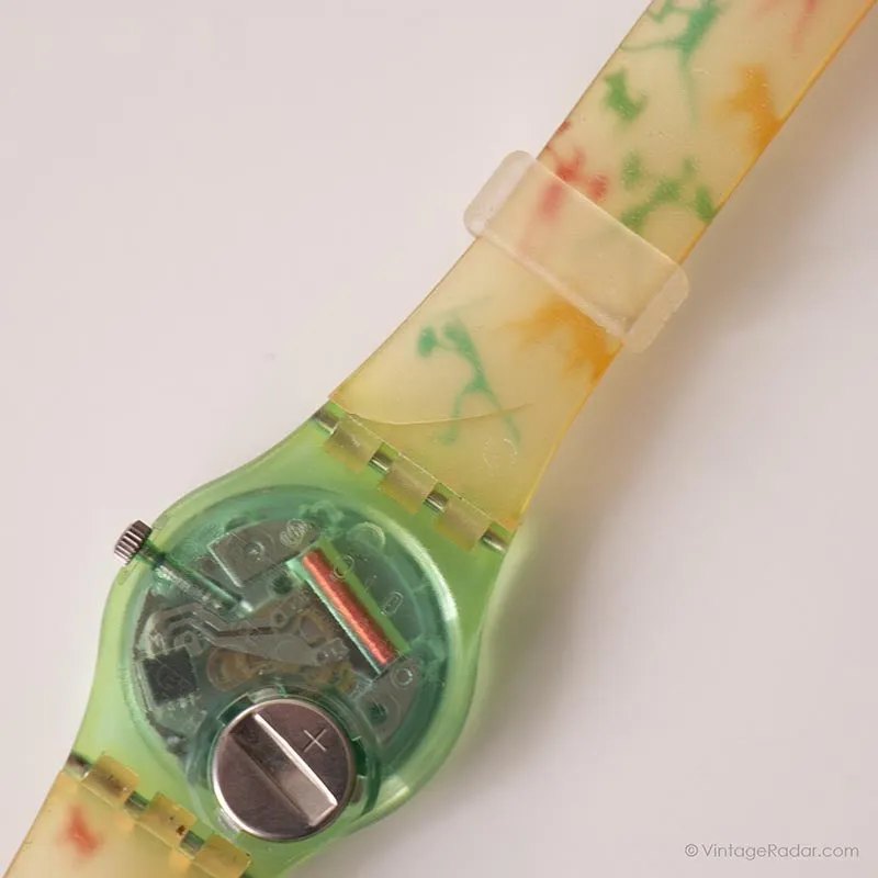 1990 Swatch LN110 BONGO Watch | Colorful Tribal Swatch for Ladies