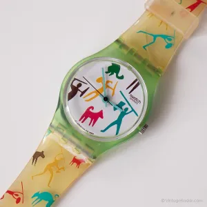 1990 Swatch LN110 BONGO Watch | Colorful Tribal Swatch for Ladies