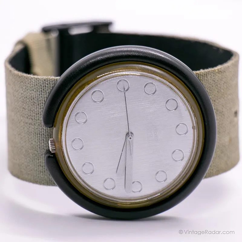 1990 Swatch PWBK129 SILVERSILK Watch | RARE Vintage Swatch Pop