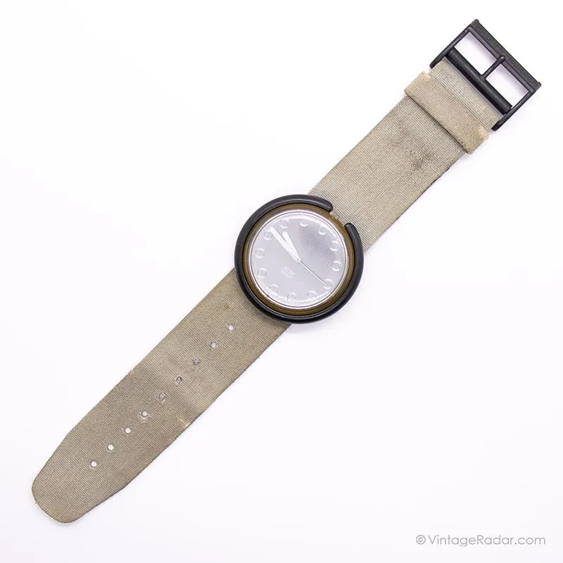 1990 Swatch PWBK129 SILVERSILK Watch | RARE Vintage Swatch Pop