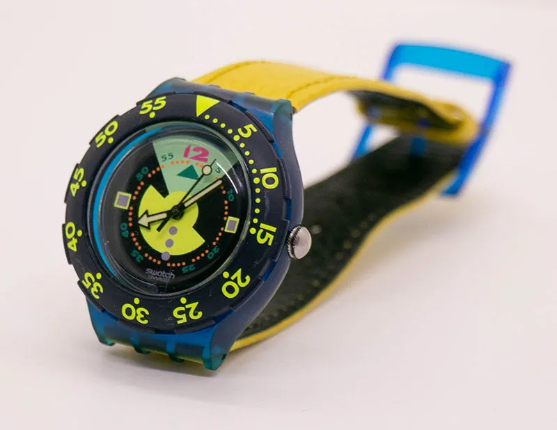 1990s Swatch Scuba SDN102 Divine Watch | Swatch Scuba 200 Vintage