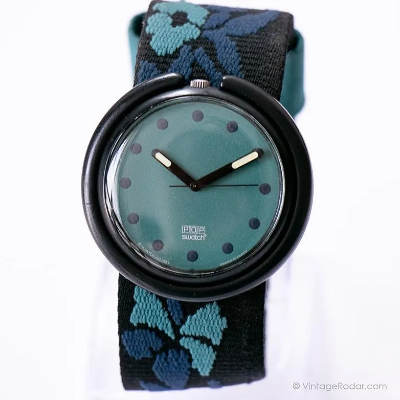 1991 Pop Swatch PWB157 Green Tiki Watch | Hulk Hogan Swatch Pop Watch
