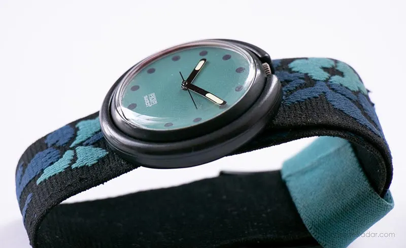 1991 Pop Swatch PWB157 Green Tiki Watch | Hulk Hogan Swatch Pop Watch