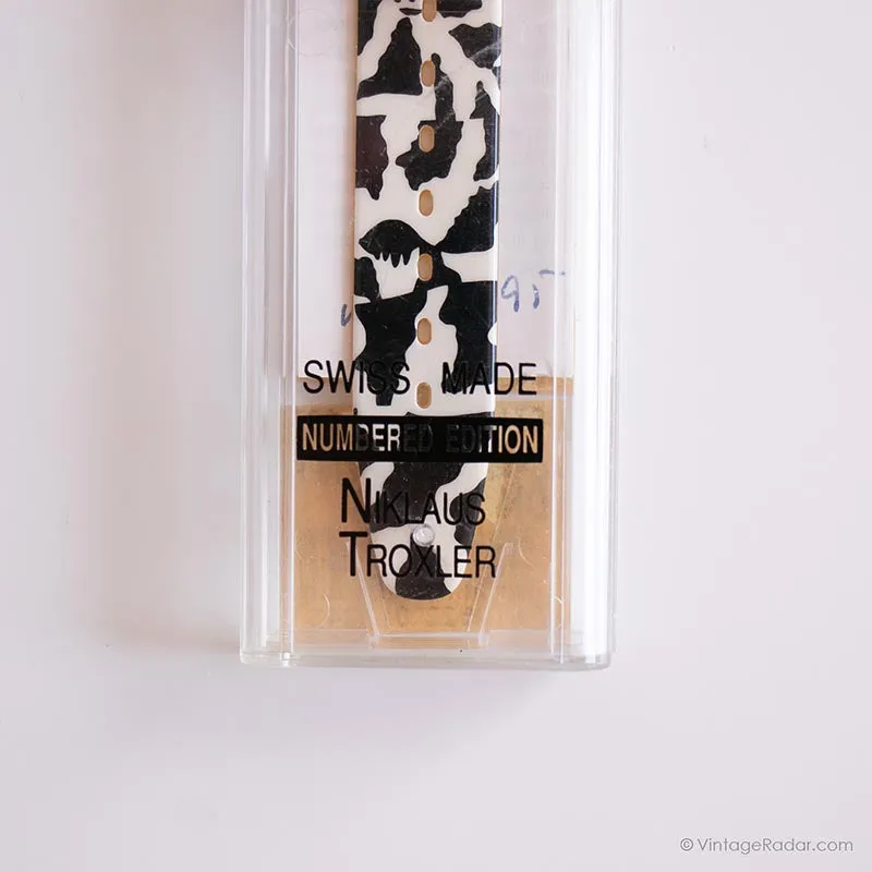 1991 Swatch GZ117 FLAECK Watch | Cow Print Swatch with Box and Papers