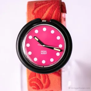 1991 Swatch Pop PWB153 RED STOP Watch | RARE 90s Red Pop Swatch Watch