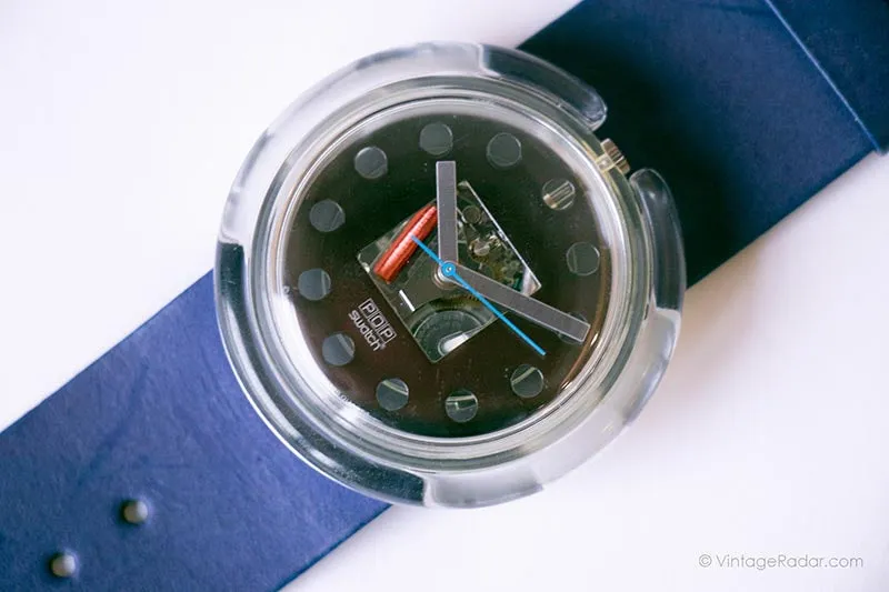 1991 Swatch Pop PWK144 Legal Blue Watch | Skeleton Swatch Watch 90s