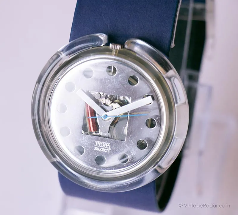 1991 Swatch Pop PWK144 Legal Blue Watch | Skeleton Swatch Watch 90s