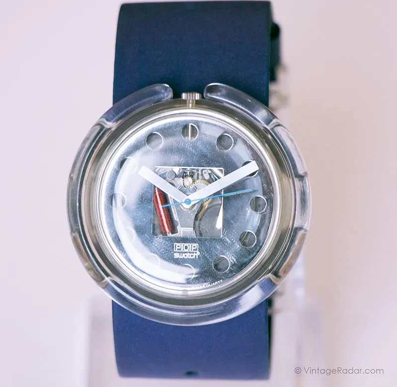 1991 Swatch Pop PWK144 Legal Blue Watch | Skeleton Swatch Watch 90s