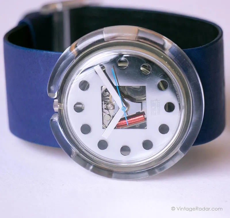 1991 Swatch Pop PWK144 Legal Blue Watch | Skeleton Swatch Watch 90s