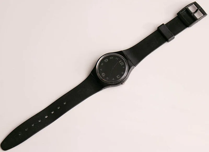 1992 Swatch GB144 AFTER DARK Watch | Full Black Swatch Watch Vintage