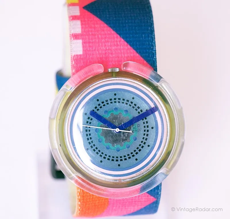 1992 Swatch Pop PWN107 Muezzin Watch | Geometric Pop Swatch Watch 90s