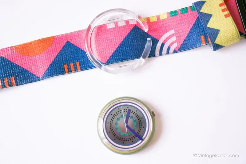 1992 Swatch Pop PWN107 Muezzin Watch | Geometric Pop Swatch Watch 90s