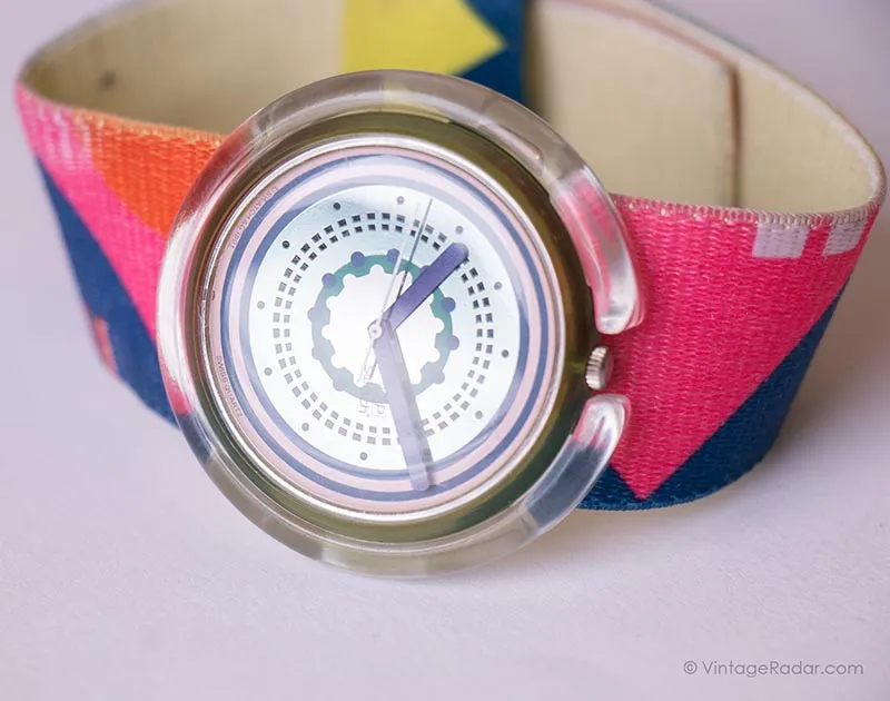 1992 Swatch Pop PWN107 Muezzin Watch | Geometric Pop Swatch Watch 90s