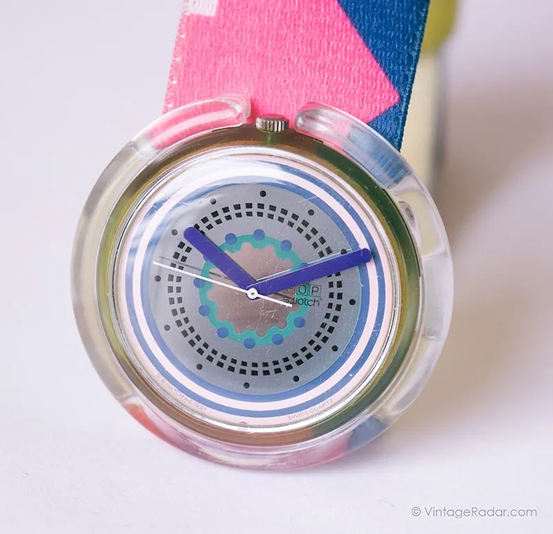 1992 Swatch Pop PWN107 Muezzin Watch | Geometric Pop Swatch Watch 90s