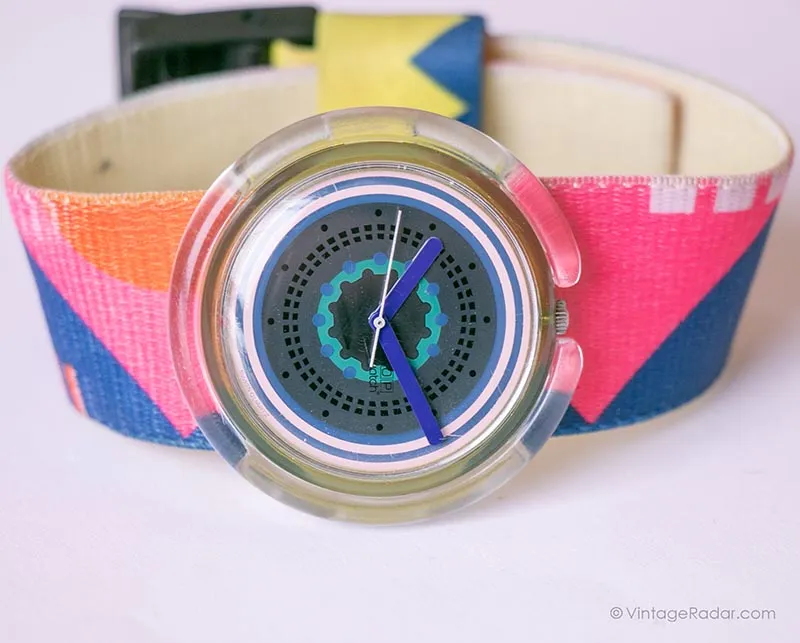 1992 Swatch Pop PWN107 Muezzin Watch | Geometric Pop Swatch Watch 90s