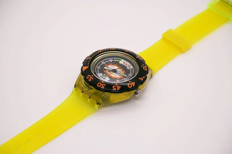 1992 Swatch SDK110 Tech Diving Watch | Black Orange Swatch Watch
