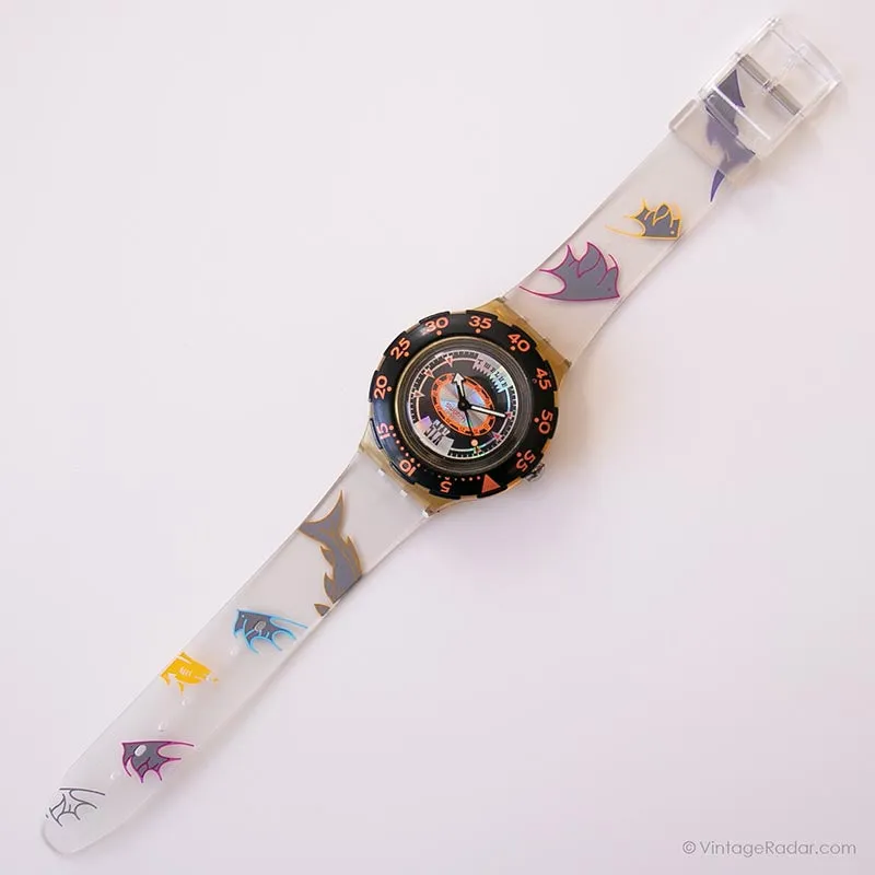 1992 Swatch SDK110 TECH DIVING Watch | Retro Black Swatch Scuba
