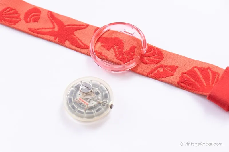1993 Swatch Pop PWK178 RASPBERRY Watch | Red Starfish Pop Swatch